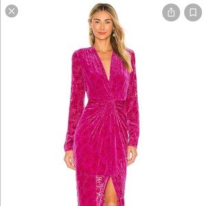 Veronica Beard Velvet Floral Gown - Magenta Size 0 NWT